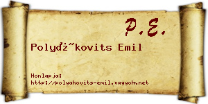 Polyákovits Emil névjegykártya
